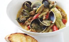 Steamed Clams with Spicy Italian Sausage and Fennel