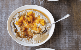 Steel-Cut Oats with Squash and Tahini
