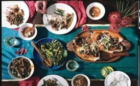 Stir-Fried Asparagus and Snake Beans with Chile Jam and Kaffir Lime