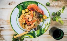 Stir-Fried Rice Noodles with Shrimp and Adobo (Pansit Bihon Guisado)