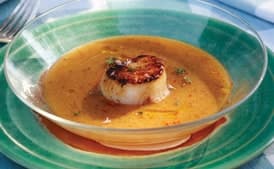 Stone Fruit Gazpacho with Scallops