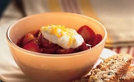 Strawberries with Lemon Sugar and Lavender Syrup