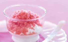 Strawberry Granita with Whipped Cream