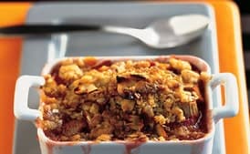 Strawberry-Rhubarb Crisps with Cardamom and Nutmeg