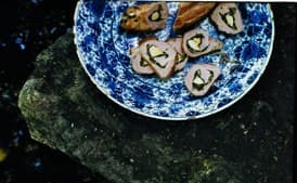 Stuffed Pork Tenderloin with Mustard-Caper Sauce