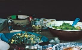 Sugar Snap Peas and Potatoes with Parsley Pesto