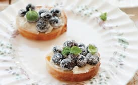 Sugared Blueberry Goat Cheese Crostini
