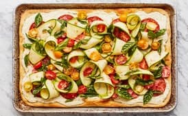 Summer Pizza with Salami, Zucchini, and Tomatoes