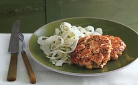 Summer Salmon Cakes with Zucchini Fennel Slaw