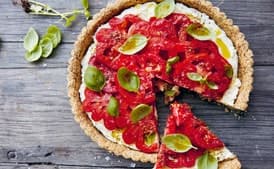 Summer Tomato and Ricotta Tart With Oat Pastry