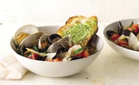 Summer Tomato Bouillabaisse with Basil Rouille
