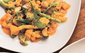 Summer Vegetable Ragout With Carrot-Ginger Sauce