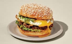 Sunny Side Burger with Salsa Verde