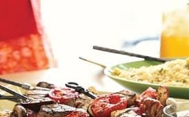 Surf 'n' Turf Kebabs with Cilantro-Lime Sauce
