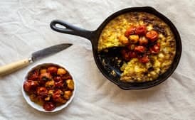 Sweet Corn Frittata With Cherry Tomato Compote