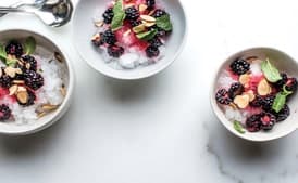 Sweet Granita With Blackberries, Toasted Almonds, and Mint