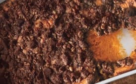 Sweet Potato Pudding with Pecan and Gingersnap Topping