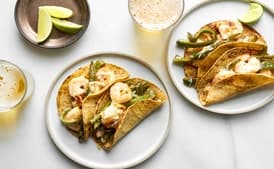 Tacos de Gobernador (Shrimp, Poblano, and Cheese Tacos)