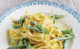 Tagliatelle with Asparagus and Parmesan Fonduta