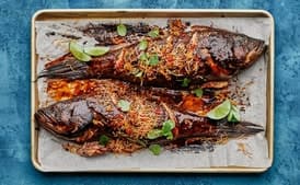 Tamarind-Glazed Black Bass With Coconut-Herb Salad