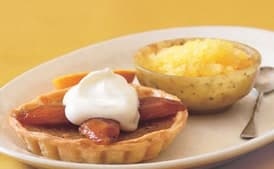 Tangerine-Date Tartlets with Buttermilk Whipped Cream and Tangerine Granita