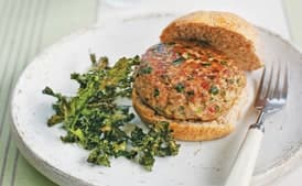 Thai Turkey Burgers with Crispy Kale