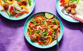 Ginger Turkey Meatballs with Coconut Broth and Noodles