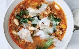 Toasted Spelt Soup with Escarole and White Beans