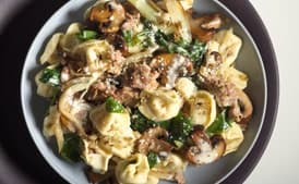 Tortellini with Italian Sausage, Fennel, and Mushroom