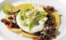 Tortillas with Eggs and Spicy Bean Chili