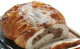 Turkey Breast Stuffed with Italian Sausage and Marsala-Steeped Cranberries