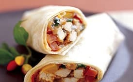 Turkey Burritos with Salsa and Cilantro