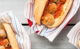 Turkey Meatball Garlic Bread Heroes