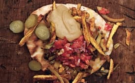 Turkey Shawarma with Tomato Relish and Tahini Sauce