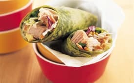 Turkey Wraps with Curry-Chutney Mayonnaise and Peanuts