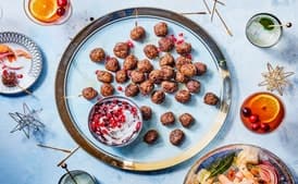 Turkish Spiced Meatballs with Pomegranate Yogurt Sauce