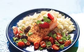 Tuscan Salmon with Rosemary Orzo