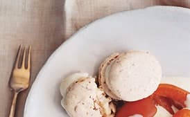 Vanilla-Poached Apricots with Zabaglione