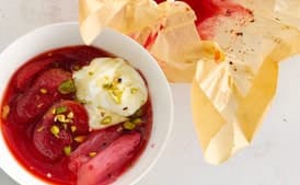 Vanilla-Roasted Rhubarb and Strawberries