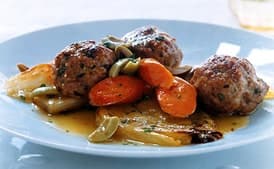 Veal Meatballs with Braised Vegetables