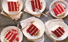 Very Red Velvet Cake With Cream Cheese Icing and Pecans