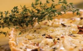 Vidalia Onion Tart with Bacon, Local Honey, and Fresh Thyme