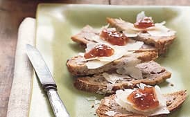 Walnut Toasts with Fig Jam and Manchego Cheese