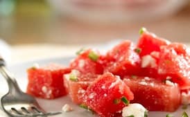 Watermelon and Feta With Lime and Serrano Chili Peppers