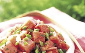 Watermelon, Green Onion, and Mint Salad