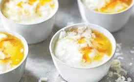 White Chocolate and Cardamom Rice Pudding with Marmalade and Cointreau Sauce