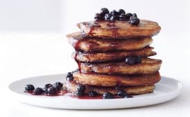 Whole Grain Pancakes with Wild Blueberry-Maple Syrup