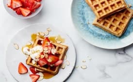 Whole-Grain Waffles with Strawberries and Almonds
