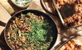 Whole Wheat Stuffing with Pancetta, Chestnuts, and Parmesan