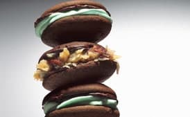 Whoopie Pies with Mint Filling and Chocolate Ganache